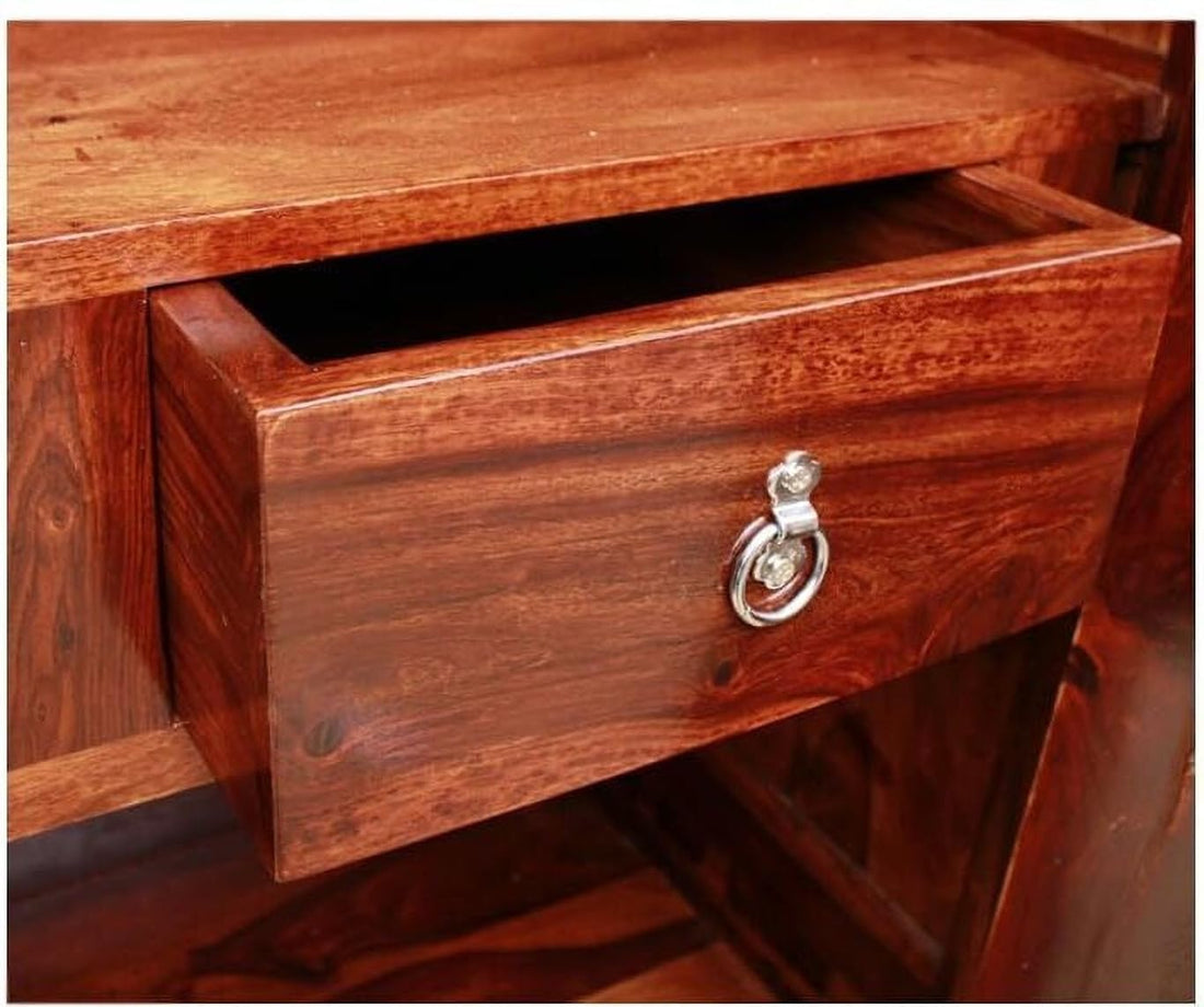 Diamond Sheesham Wood Wardrobe (Honey Finish)