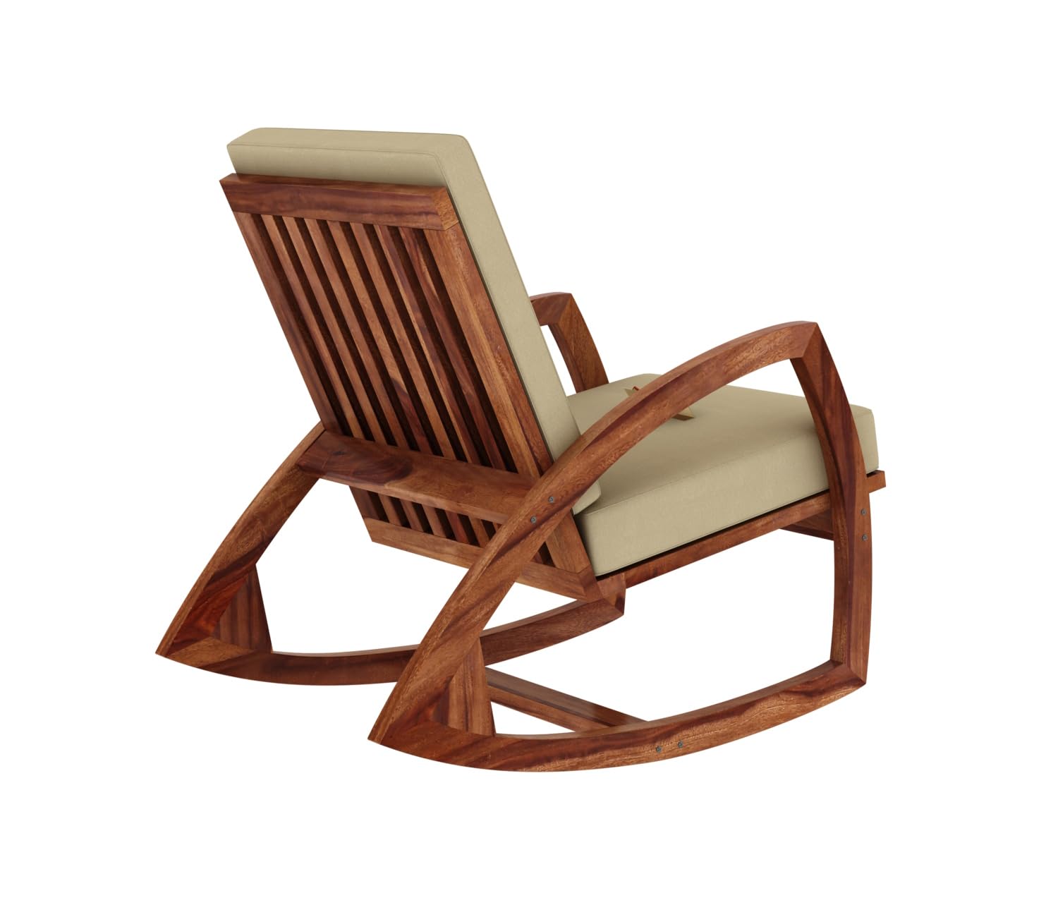 Wooden Rocking Chair with Cushioned Seat