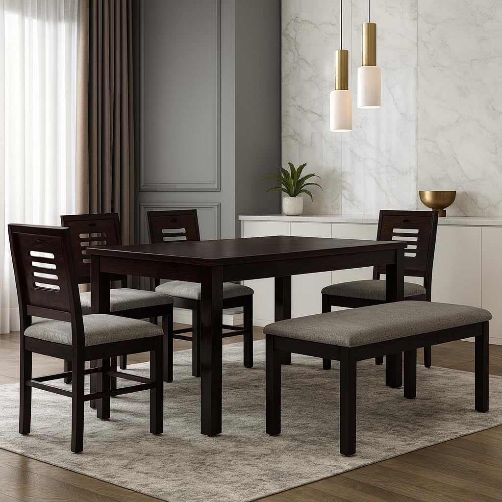 Craft D Art  Wooden 6 Seater Dining Table Set