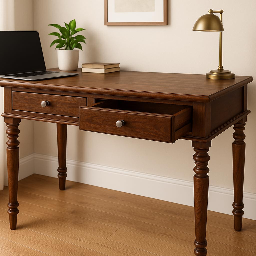 Wood Study Desk With 2 Drawers