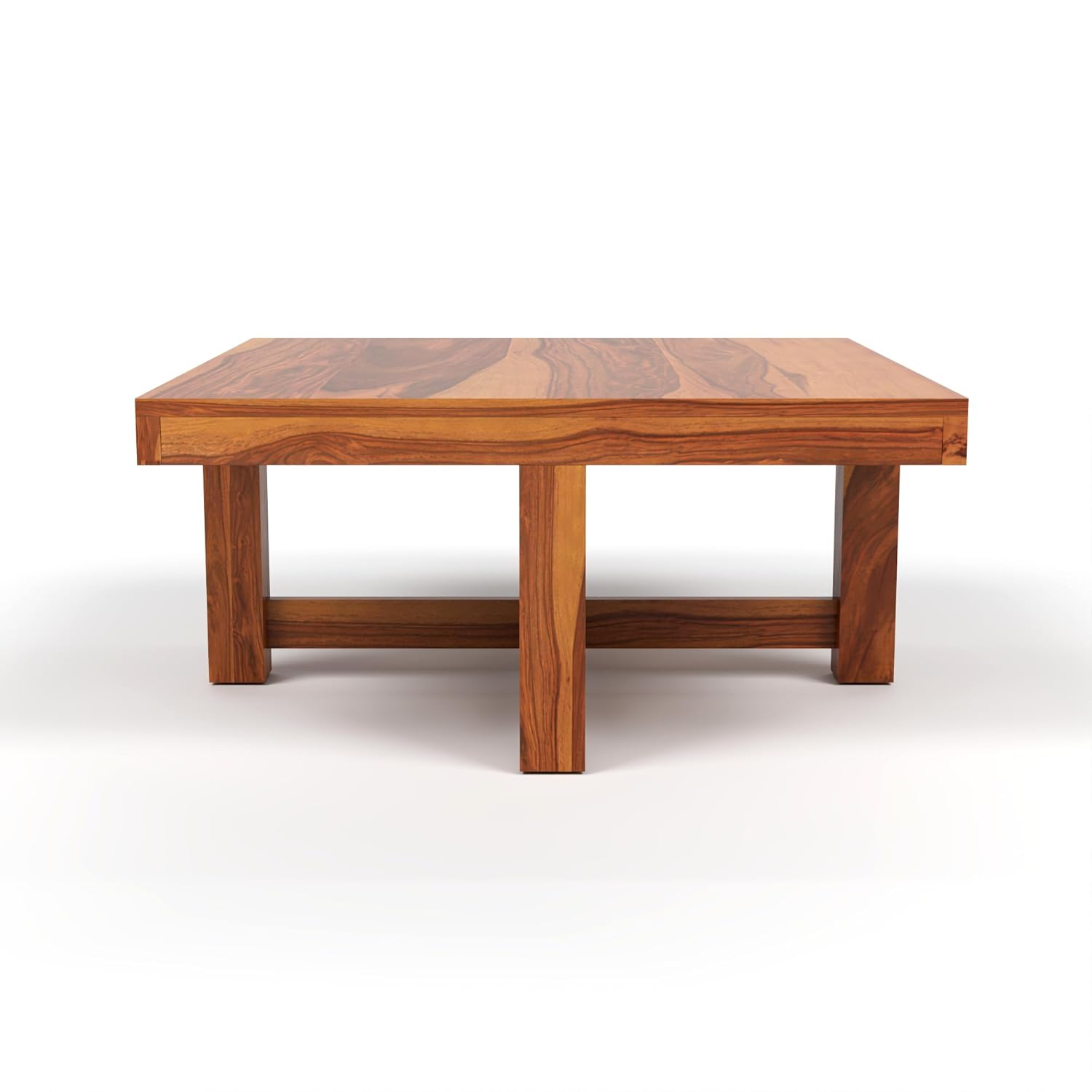 Craft D Art Furniture Solid Sheesham Wood Coffee Table with 4 Stool