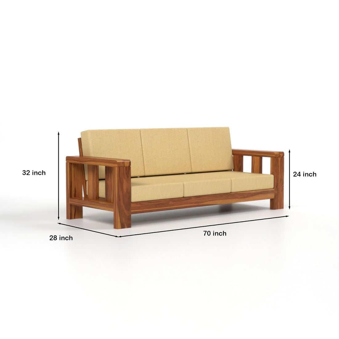 Craft D Art  Sheesham Wood Sofa Set 5 Seater Finish: Honey