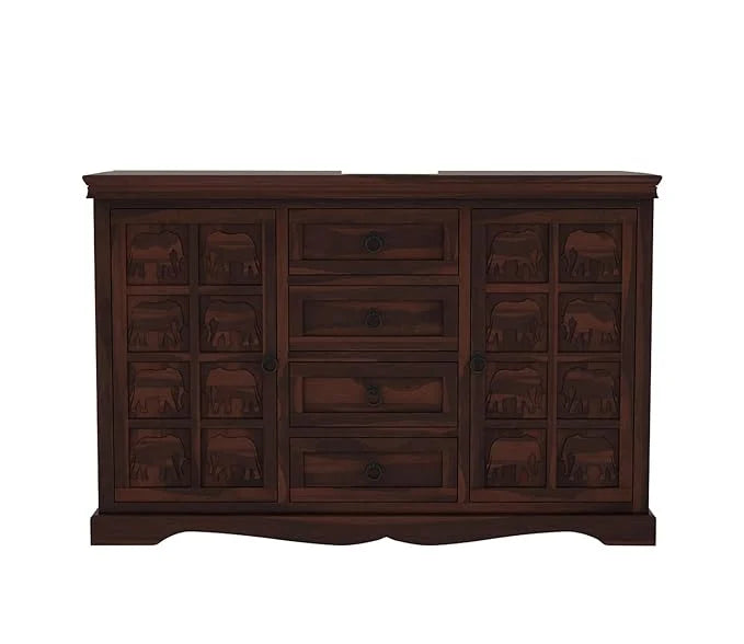 Arvendris Sheesham Wood Cabinet and Sideboard (Walnut Finish)