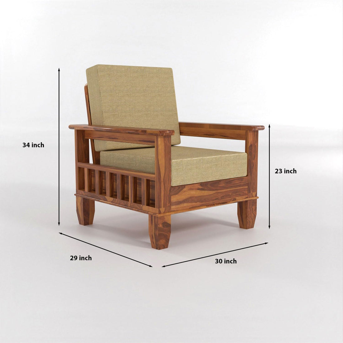Craft D Art Sheesham Wooden 5 Seater Sofa Set Finish: Honey