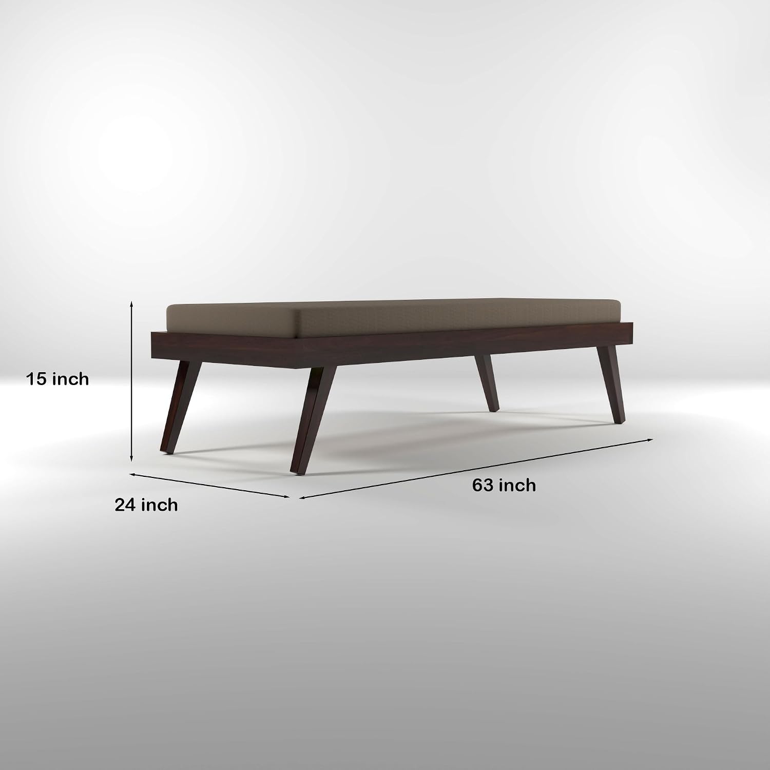 Craft D Art Solid Wood Sofa 3 Seater Sofa Diwan Bed (Without Mattress)