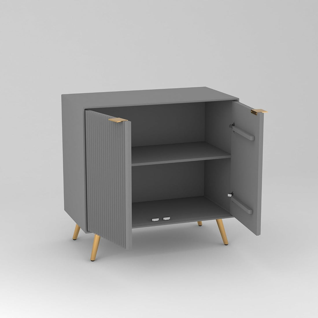 Craft D Art HDMR Premium Wood Sideboard Cabinet (Grey)