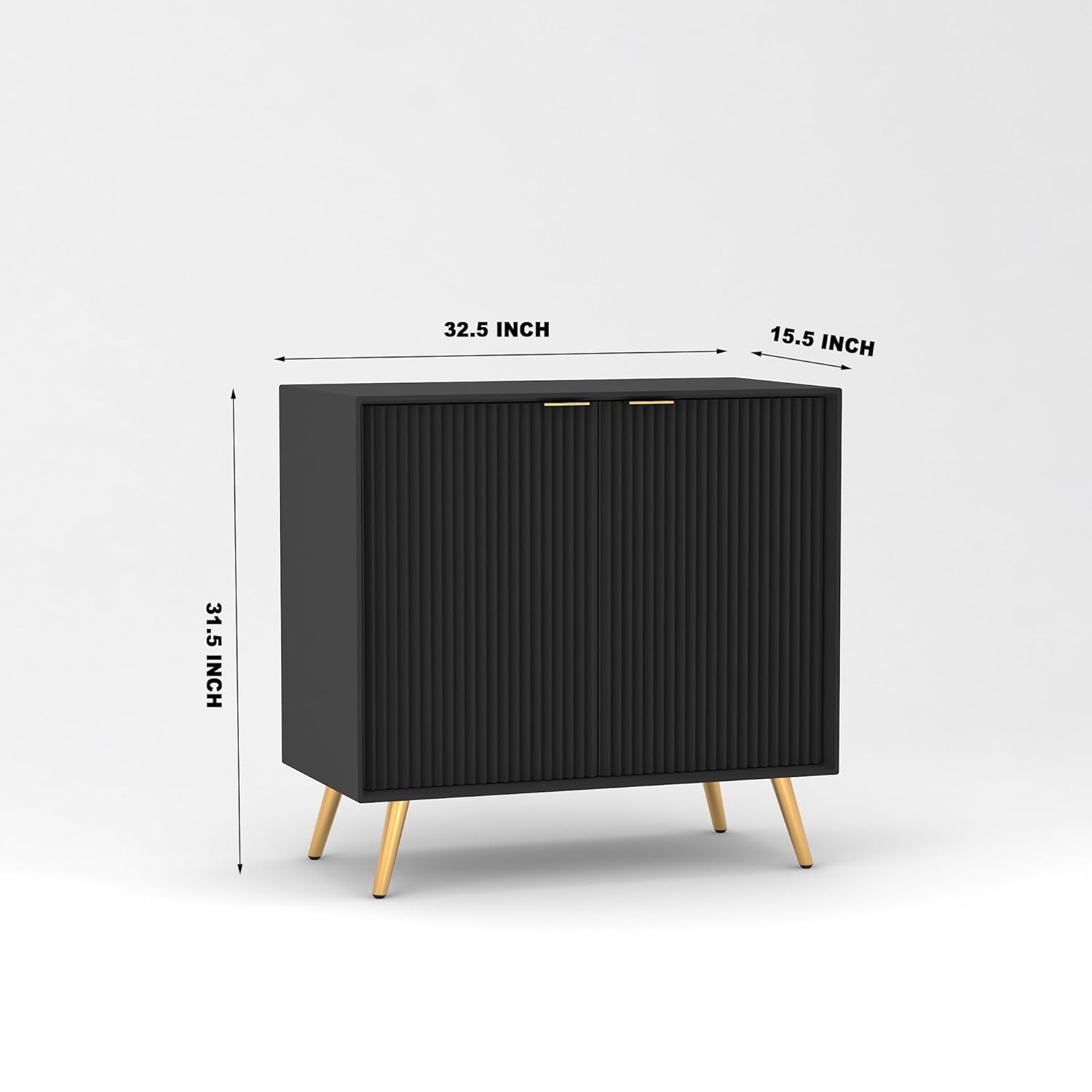 Craft D Art HDMR Premium Wood Sideboard Cabinet (Black)