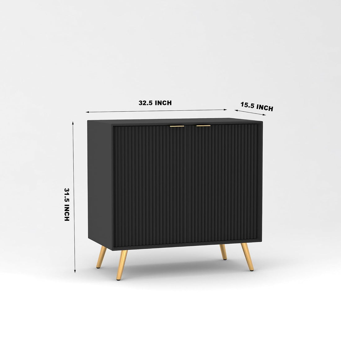 Craft D Art HDMR Premium Wood Sideboard Cabinet (Black)