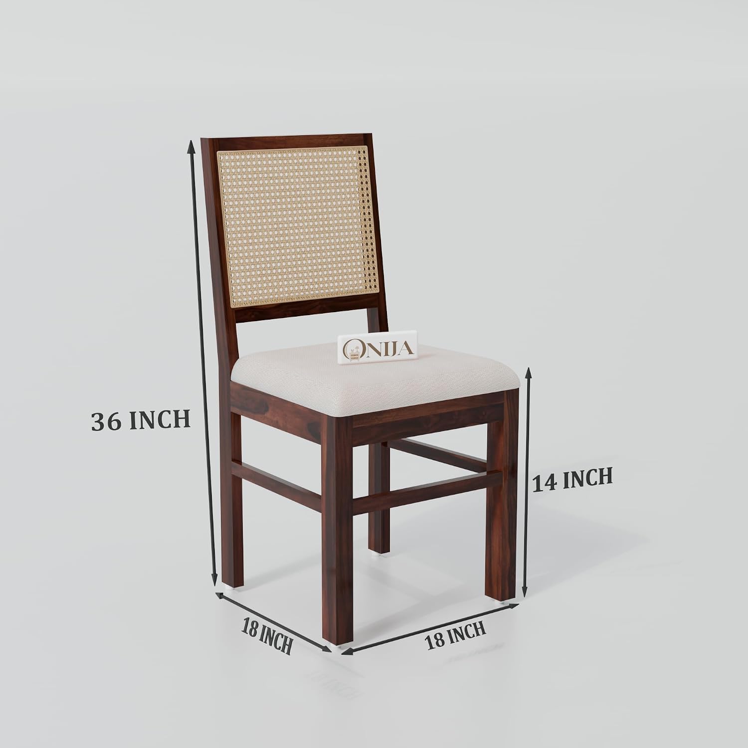 Compact Solid Wood Round Dining Table Set with Cane Back Chairs