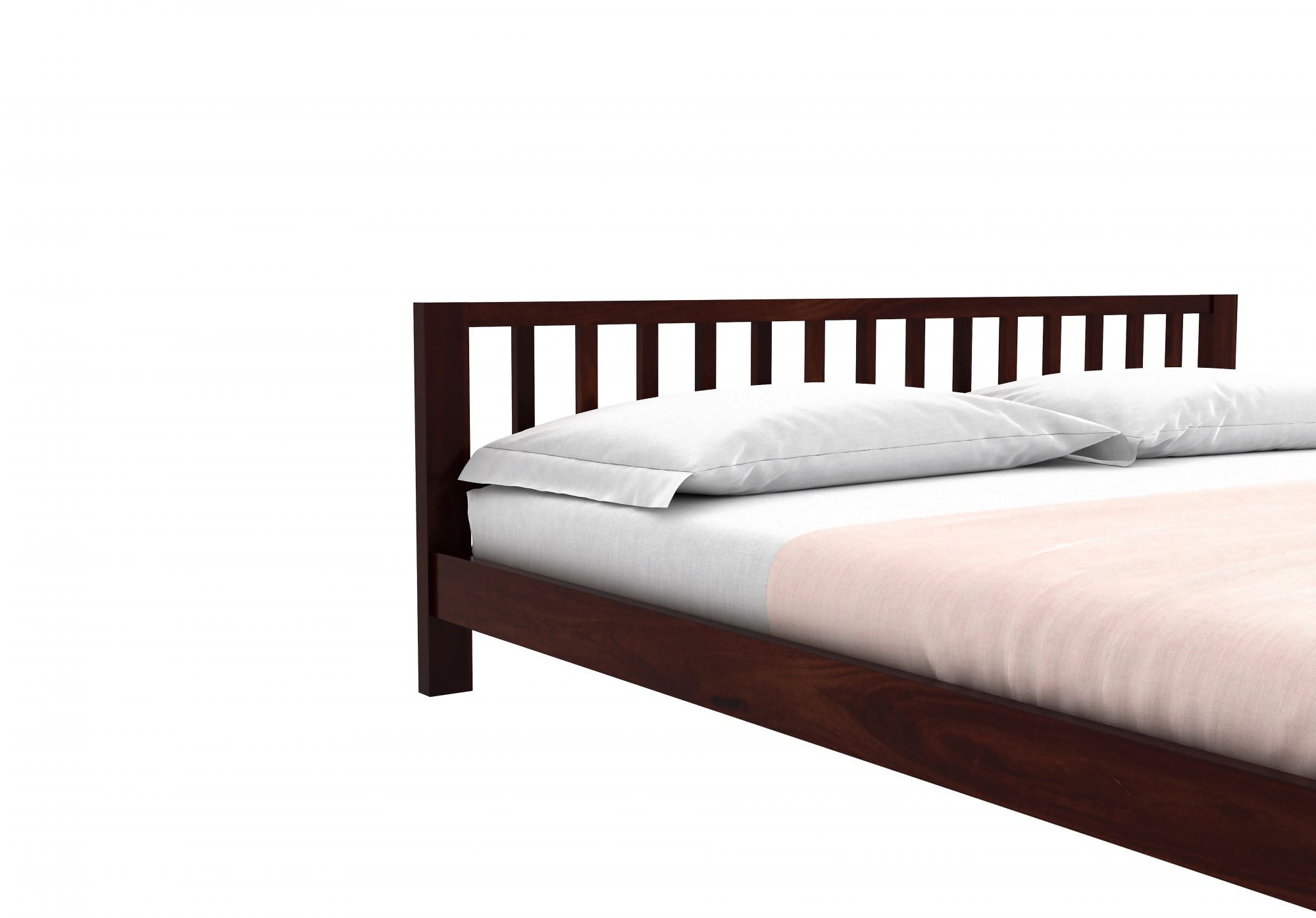 Craft D Art Sheesham Wood King Size Bed Without Storage (Walnut Finish)