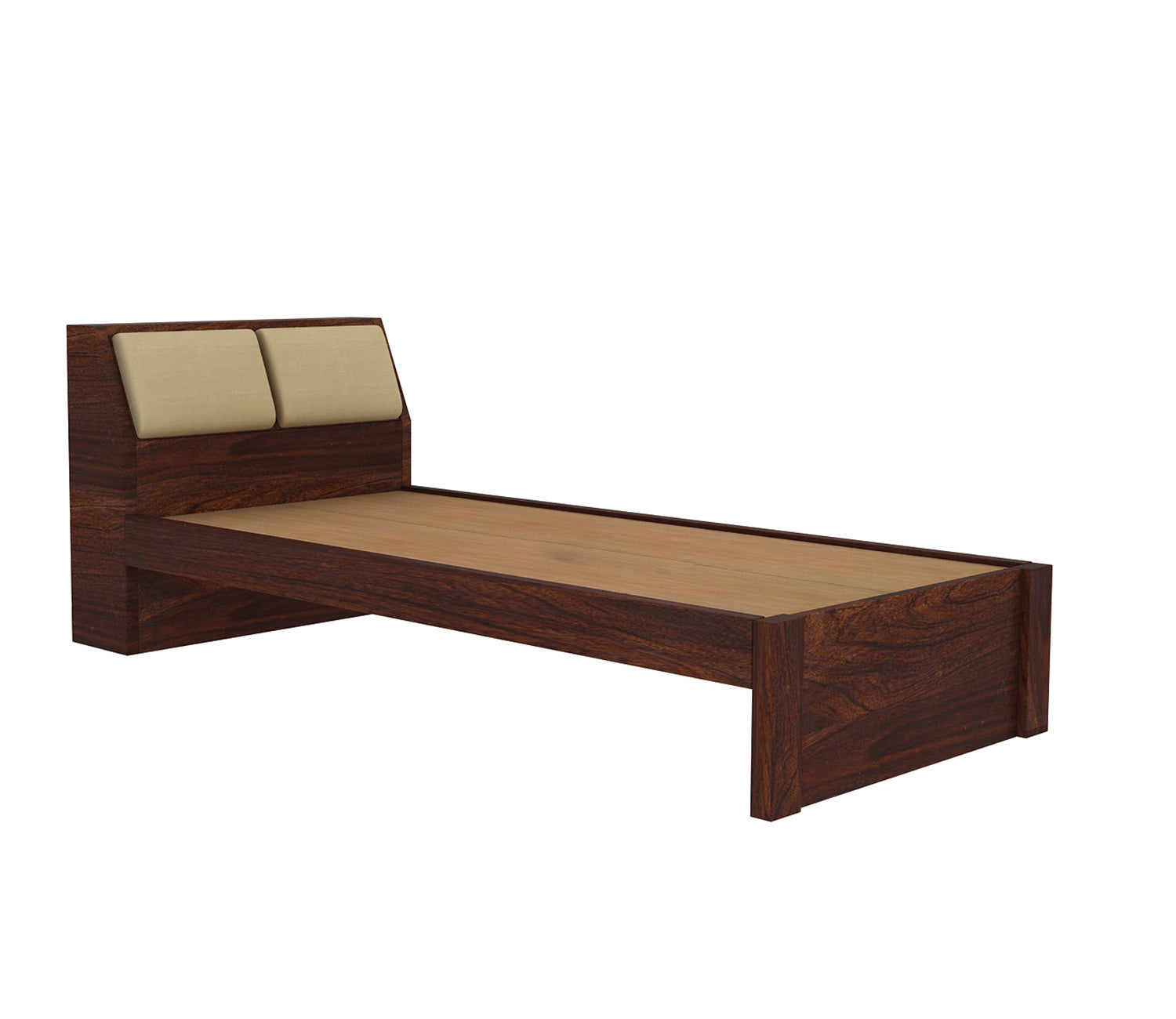Craft D Art Sheesham Wood Single Bed Without Storage (Walnut Finish)