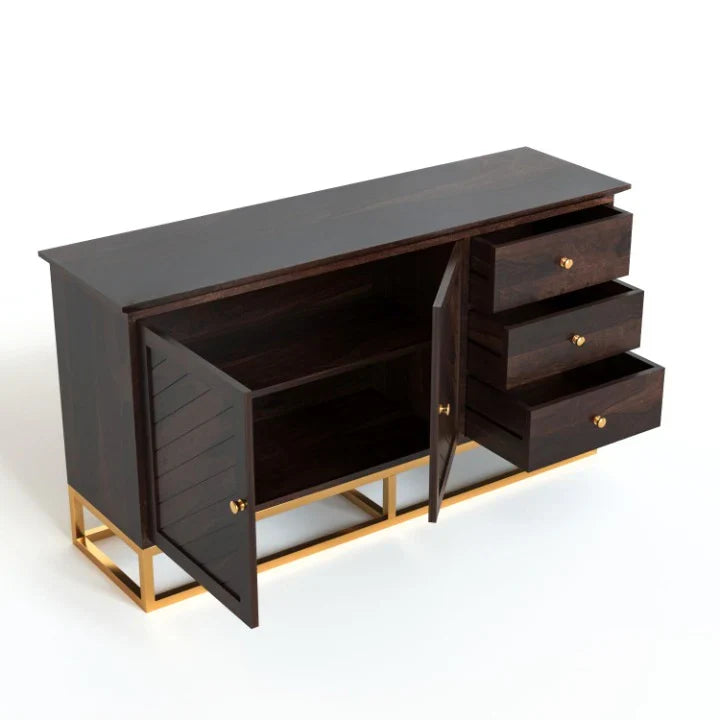 Ulventhor Sheesham Wood Cabinet and Sideboard (Honey Finish)