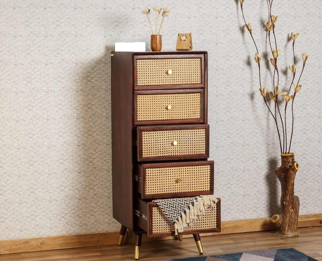 Craft D Art Wooden Chest of Drawers with 5 Compartment Storage