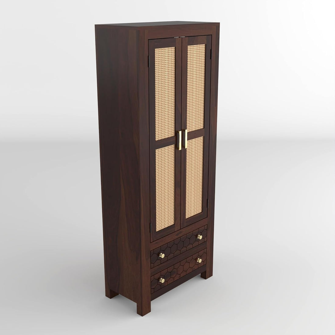 Solid Sheesham Wood Wardrobe Cabinet