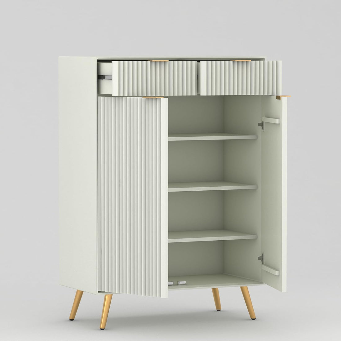 Craft D Art HDMR Premium Wood Sideboard Cabinet (White)