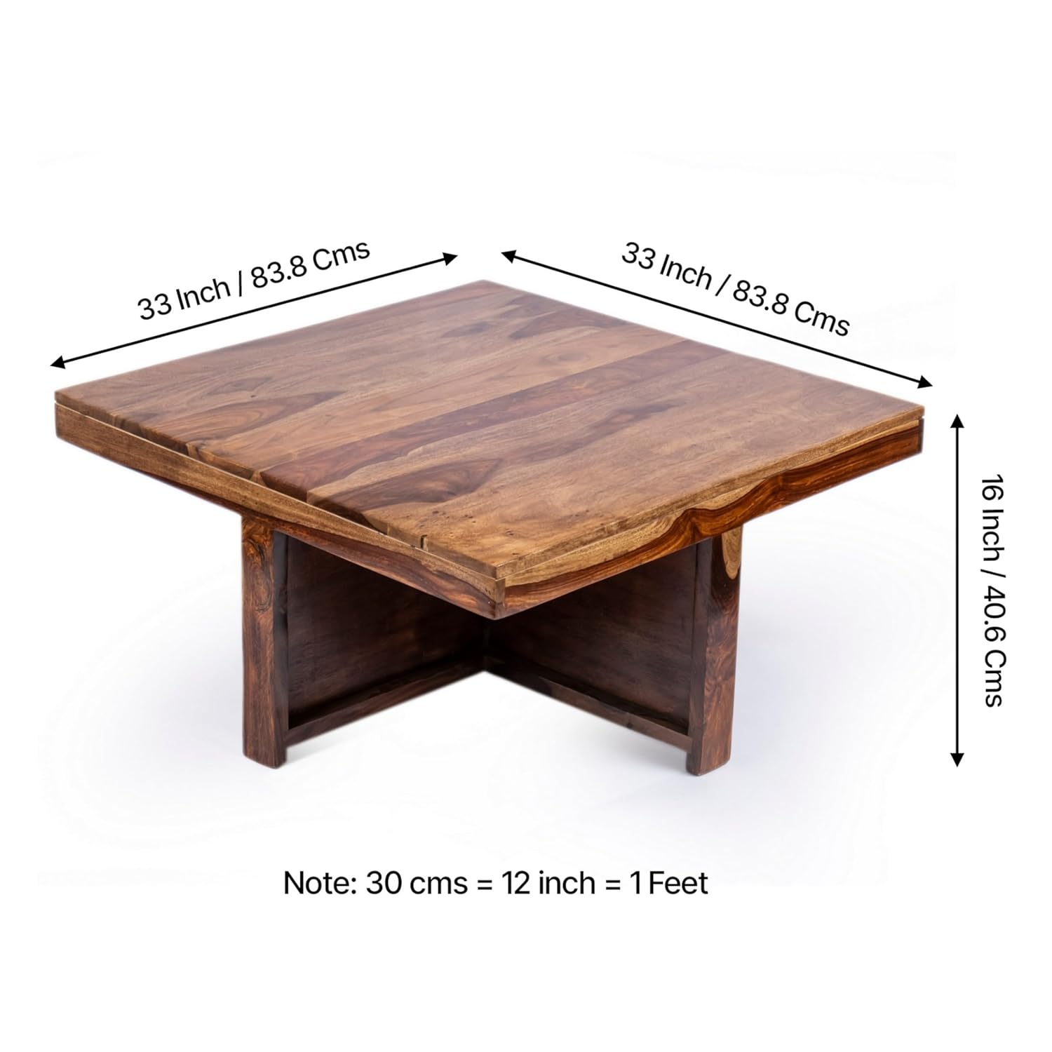 Sheesham Wood 4 Seater Coffee Table Set In Teak Finish
