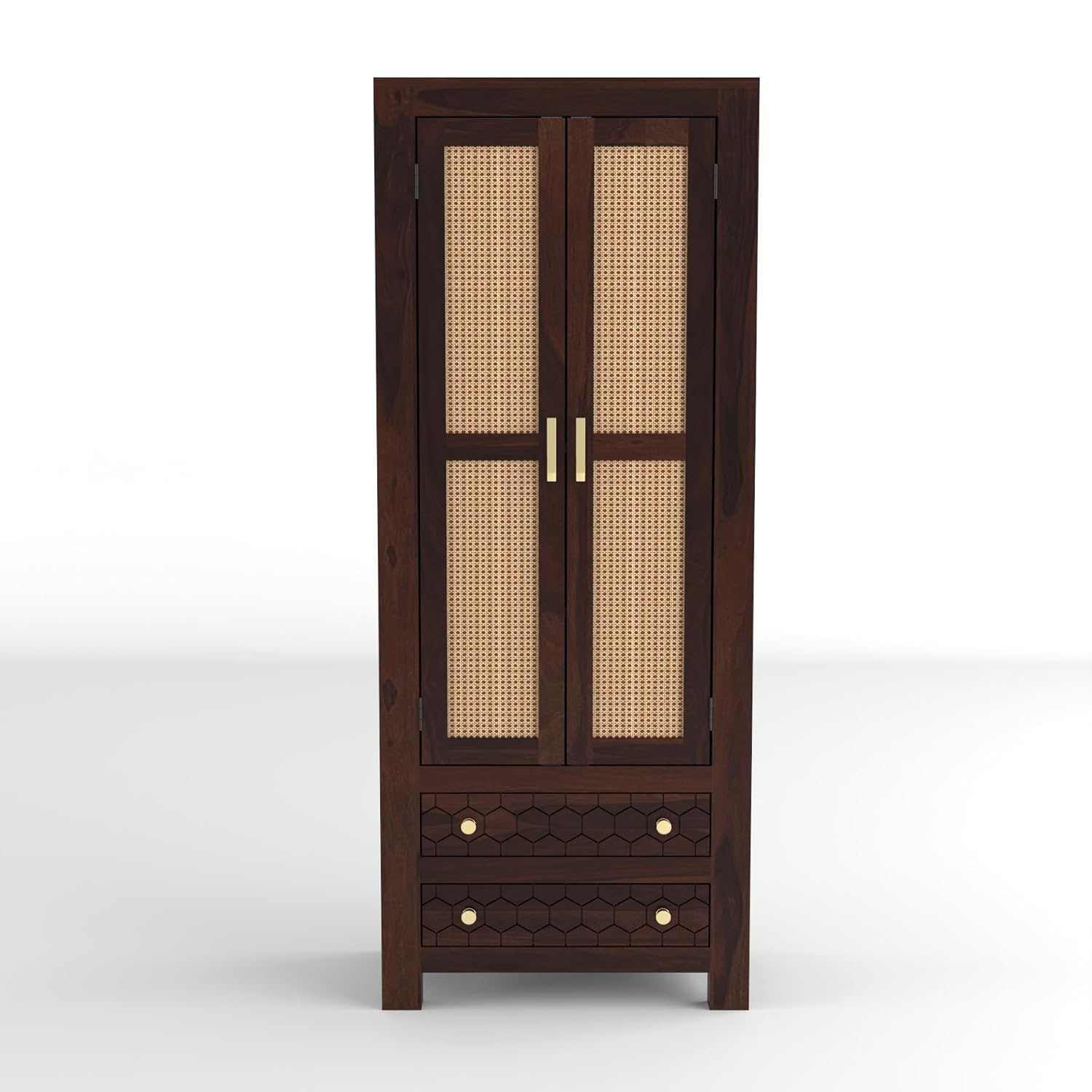 Solid Sheesham Wood Wardrobe Cabinet