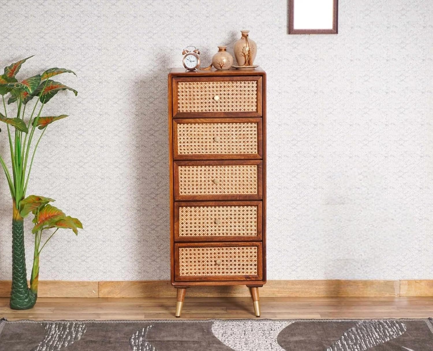 Craft D Art Wooden Chest of Drawers with 5 Compartment Storage
