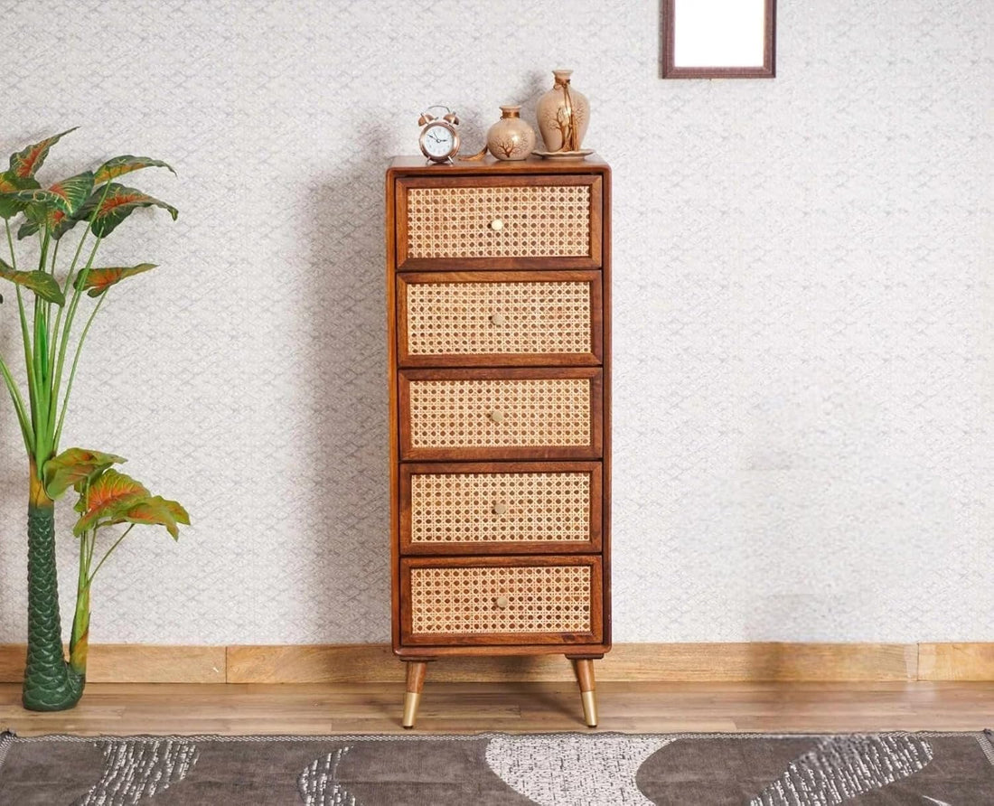 Craft D Art Wooden Chest of Drawers with 5 Compartment Storage