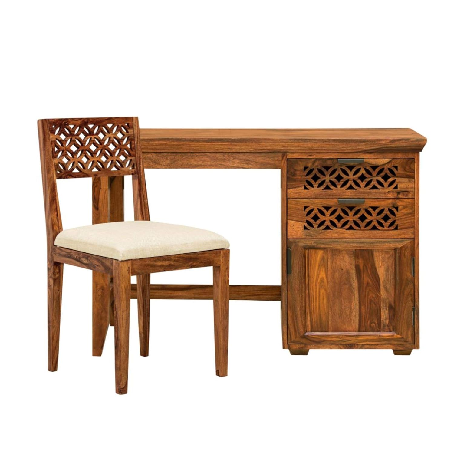 Solid Sheesham Wood Study Table with Chair