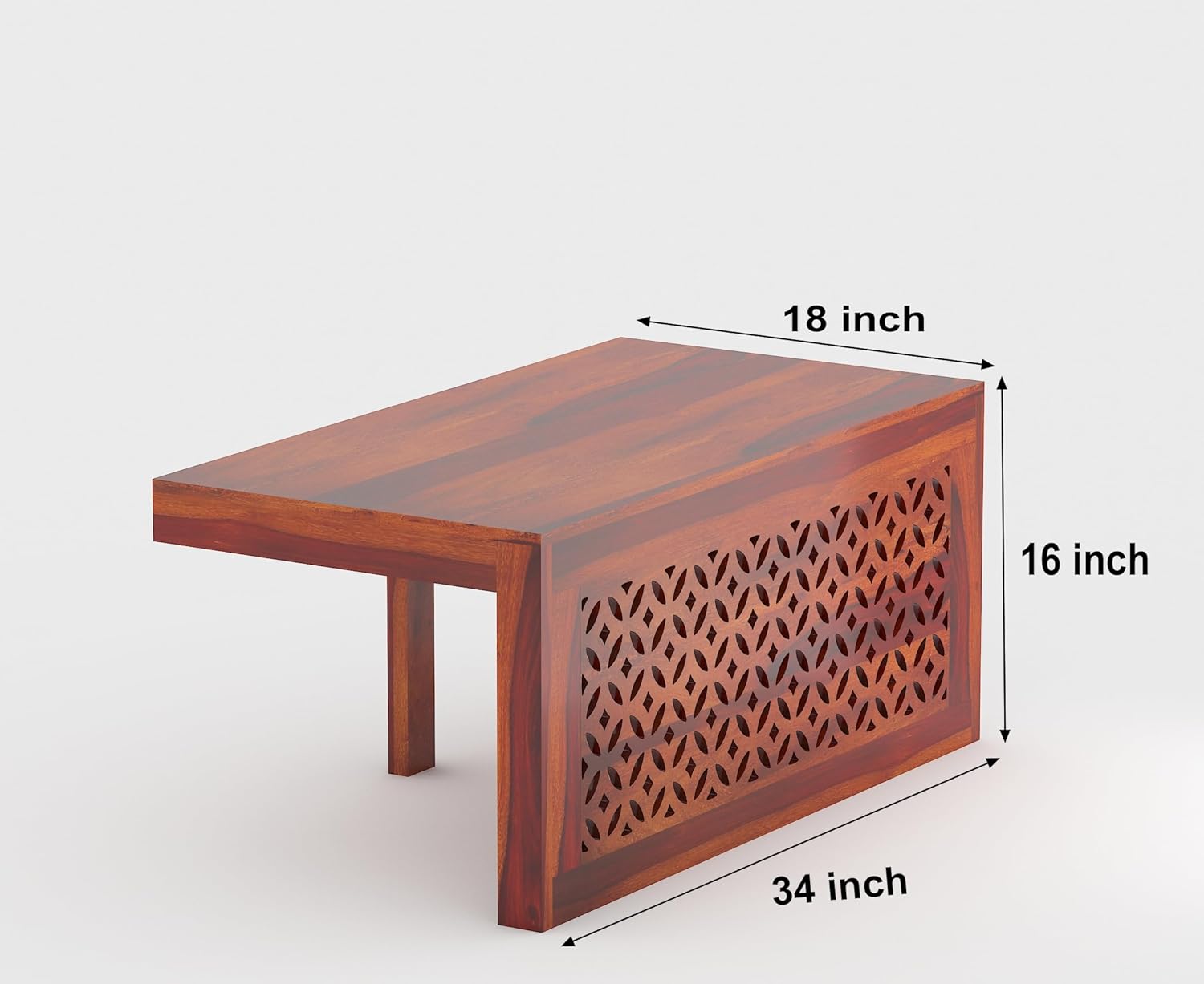 Craft D Art Sheesham Wood Center Table With Stools (Honey Finish)