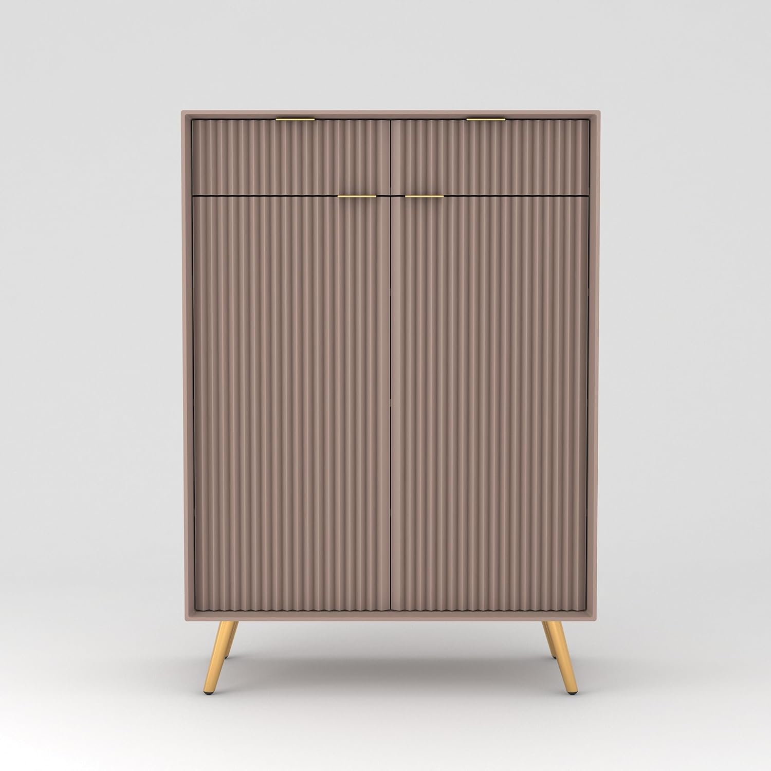 Craft D Art HDMR Premium Wood Sideboard Cabinet (Mocha Beige)