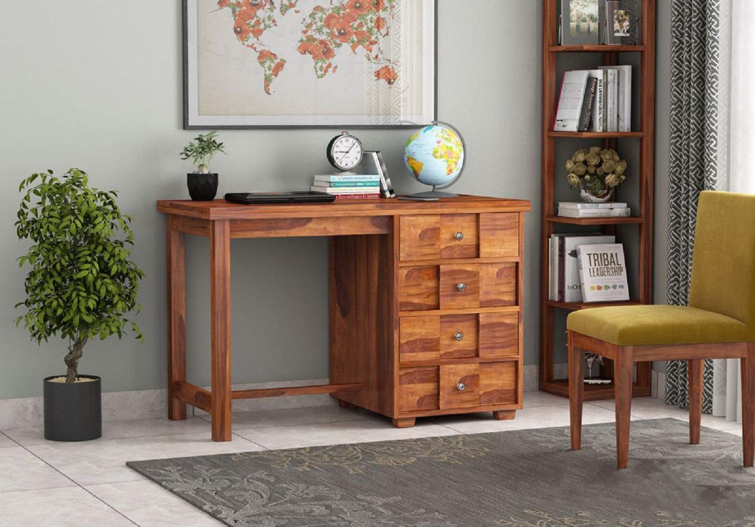 Solid Sheesham Wood Reading Writing Study Table