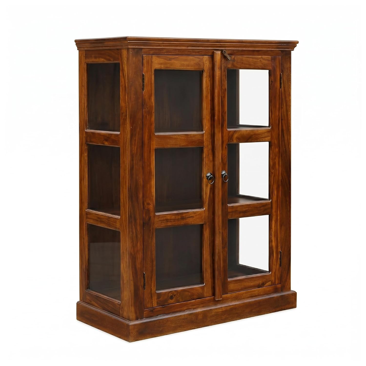 Premium Solid Wood Glass Door Display Cabinet & Bookcase