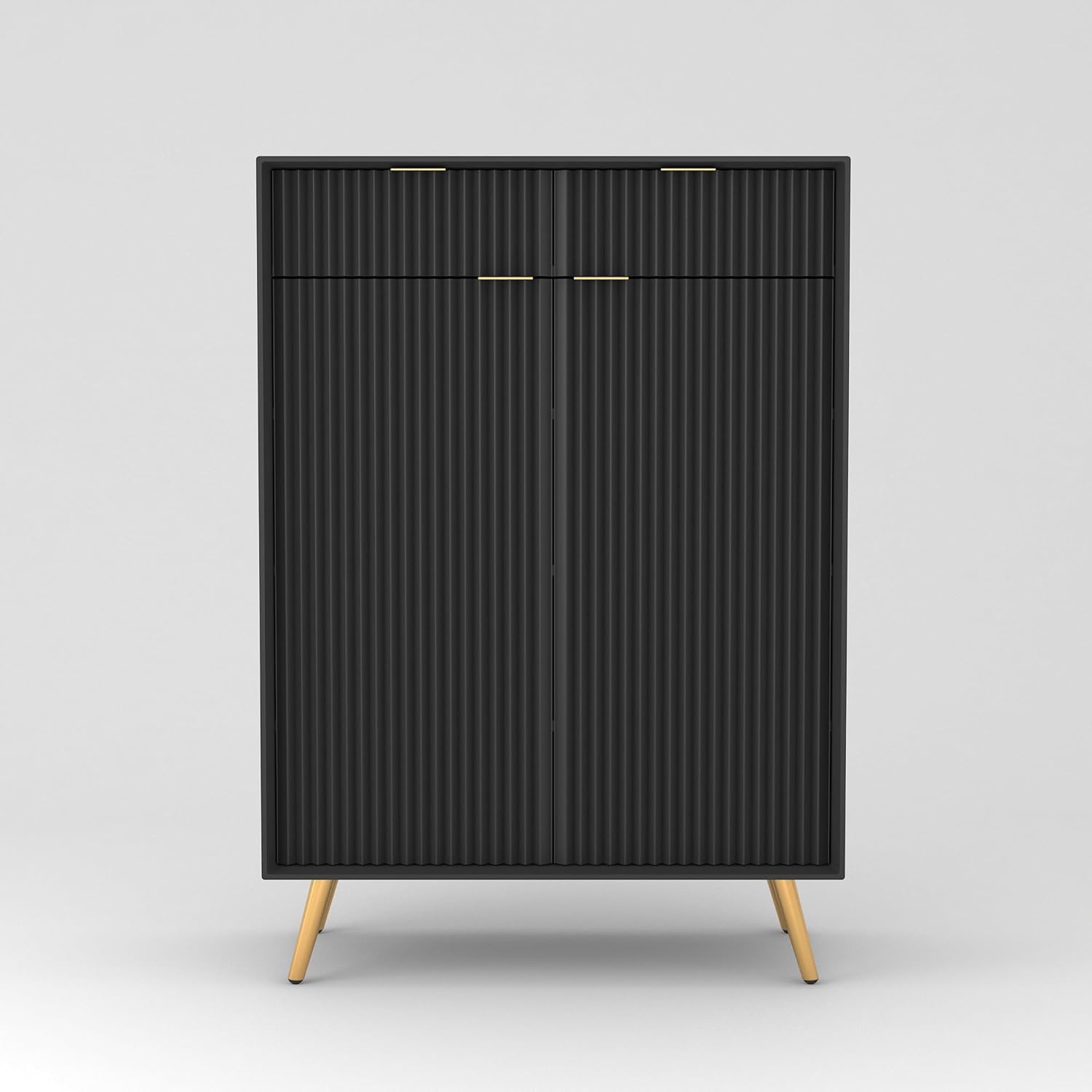 Craft D Art HDMR Premium Wood Sideboard Cabinet (Black)