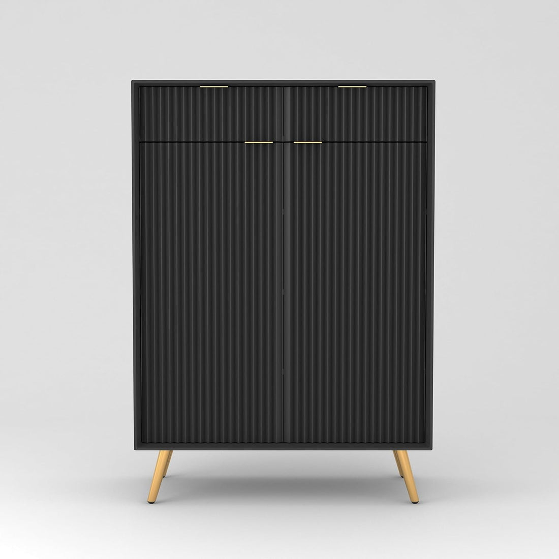Craft D Art HDMR Premium Wood Sideboard Cabinet (Black)