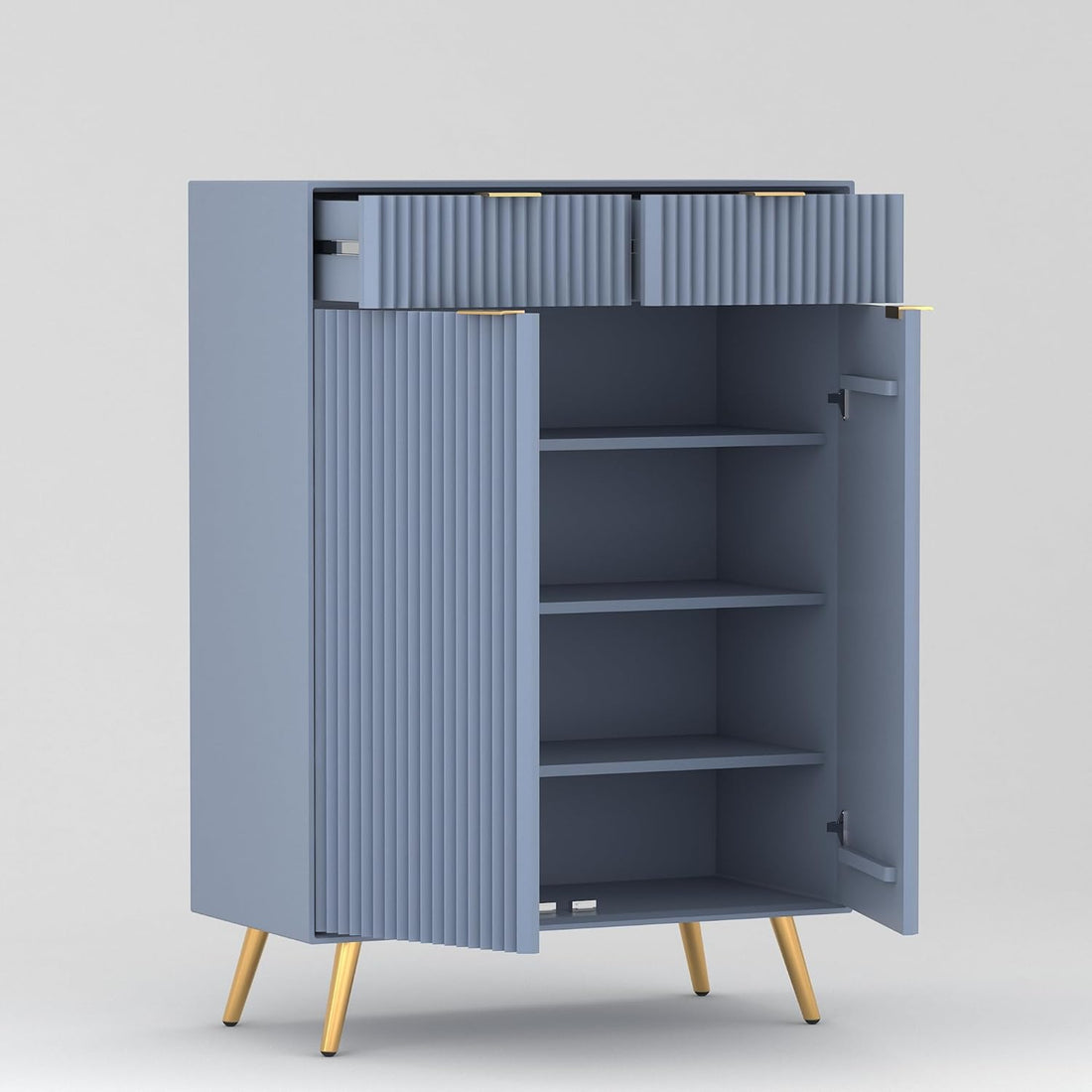 Craft D Art HDMR Premium Wood Sideboard Cabinet (Slate Blue)