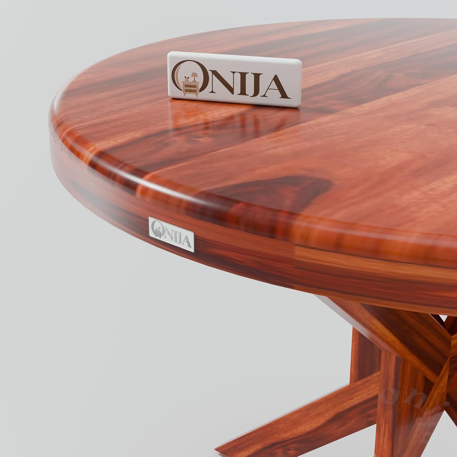 Craft D Art Premium Round Wooden Dining Table Set 4 Seater | Dining Furniture