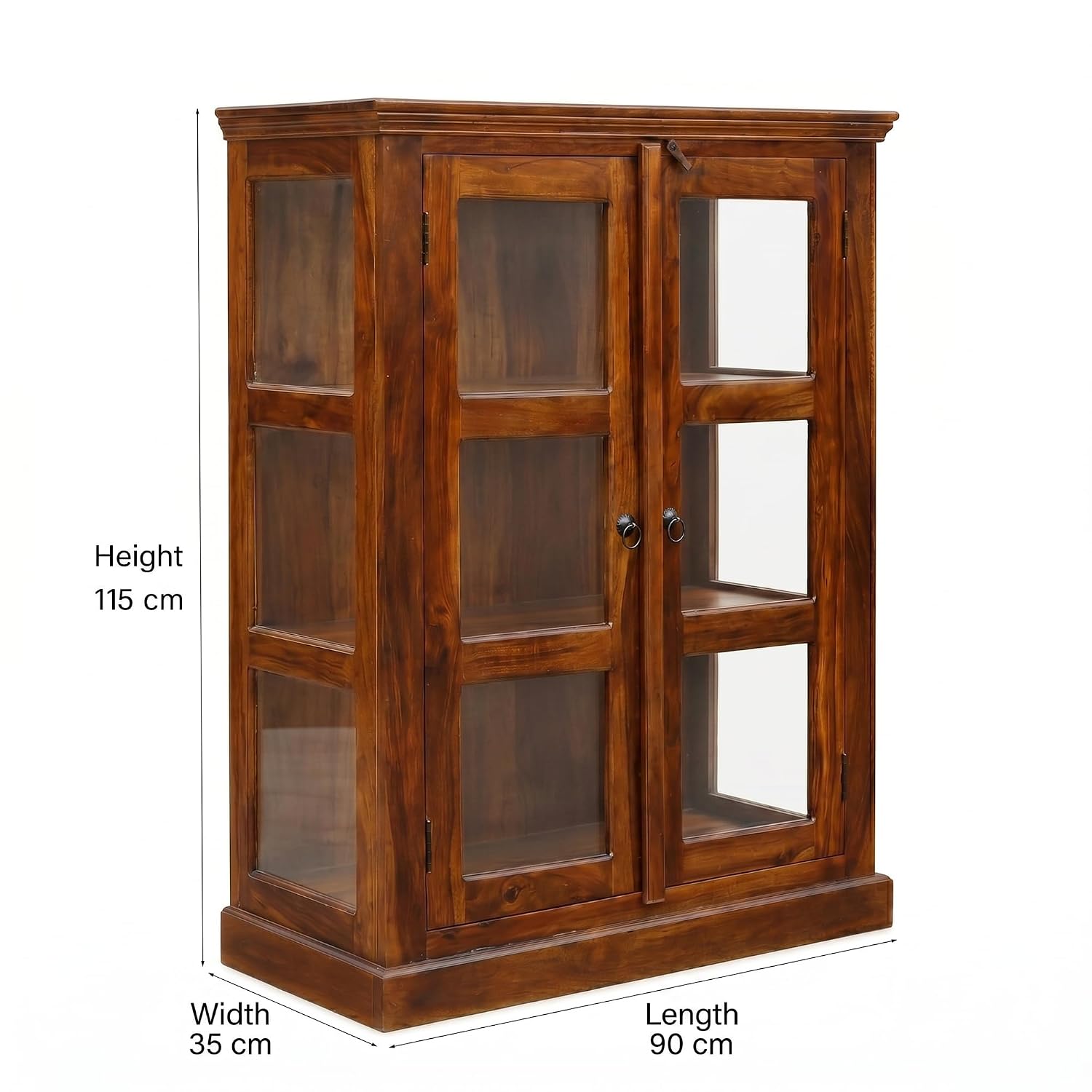 Premium Solid Wood Glass Door Display Cabinet & Bookcase