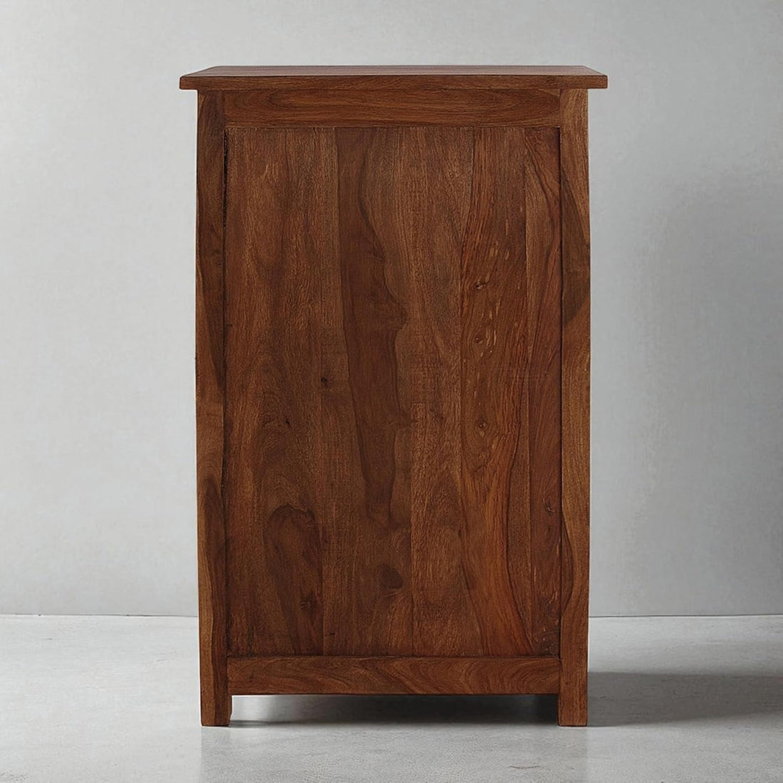 Solid Wood Cane Door Bookcase Cabinet with Drawer