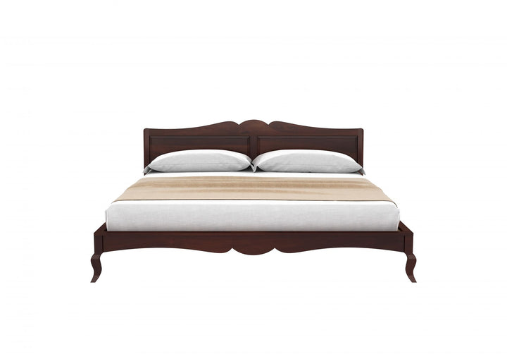 Craft D Art Sheesham Wood Queen Size Bed Without Storage (Walnut Finish)