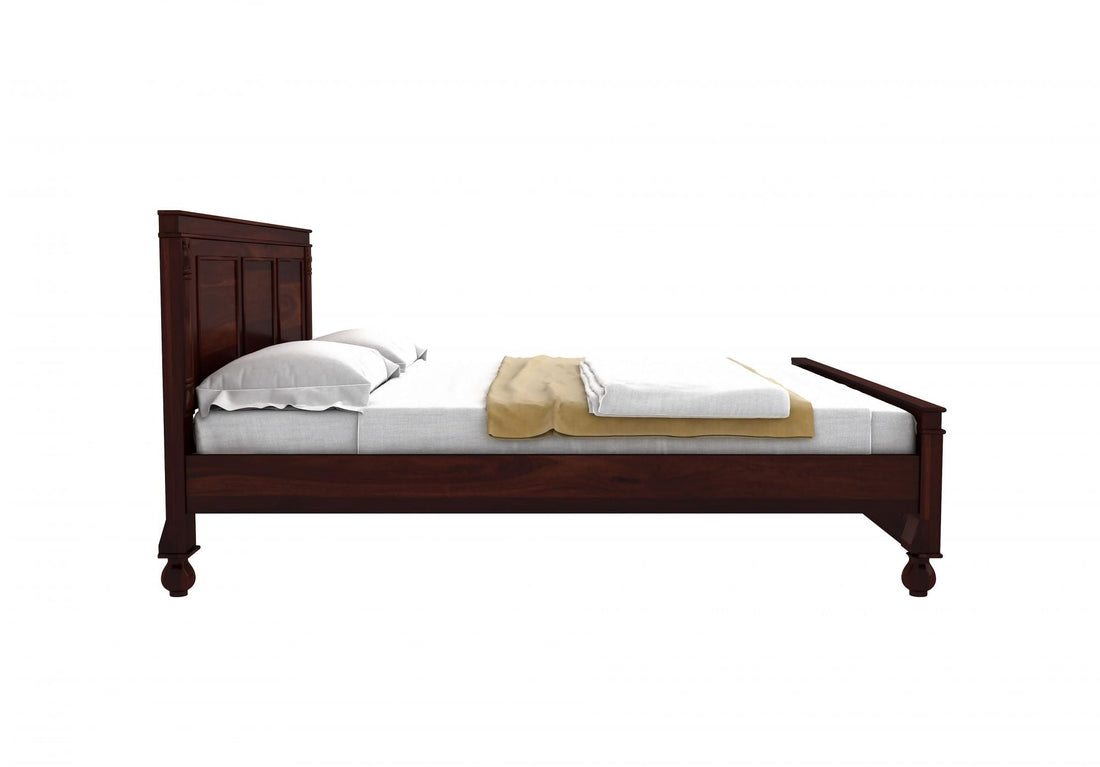 Craft D Art Sheesham Wood King Size Bed Without Storage (Walnut Finish)