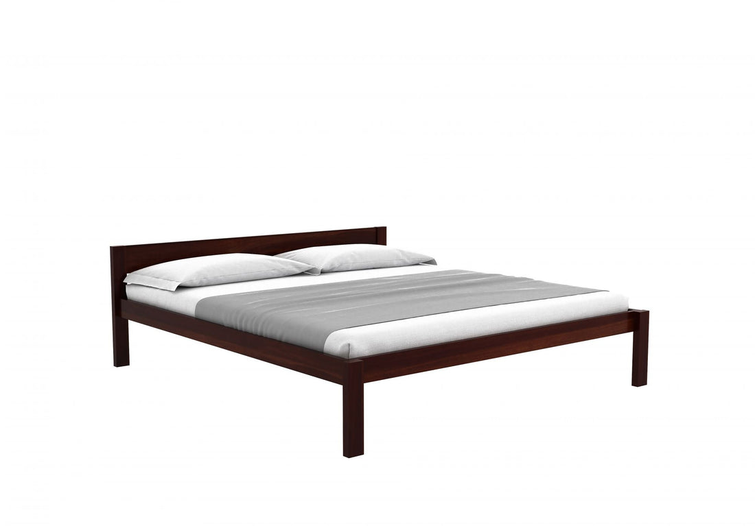 Craft D Art Sheesham Wood Queen Size Bed Without Storage (Walnut Finish)