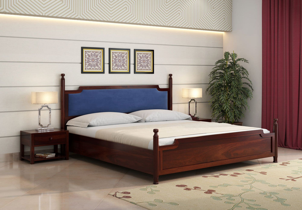 Craft D Art Sheesham Wood King Size Bed Without Storage (Walnut Finish)