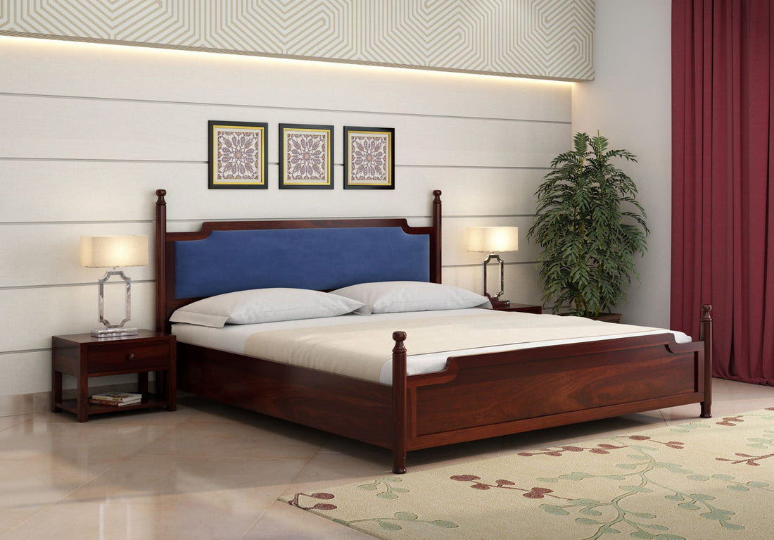 Craft D Art Sheesham Wood King Size Bed Without Storage (Walnut Finish)