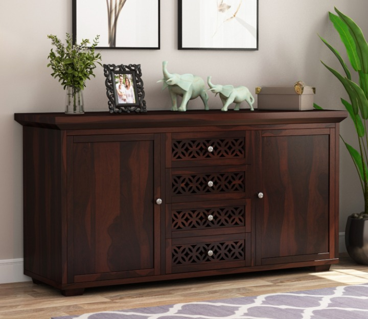 Remthor Sheesham Wood Cabinet and Sideboard (Walnut Finish)