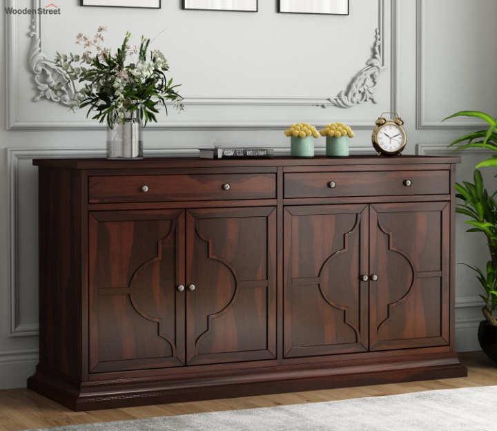 Solid Sheesham Wood Sideboard Cabinet with Storage