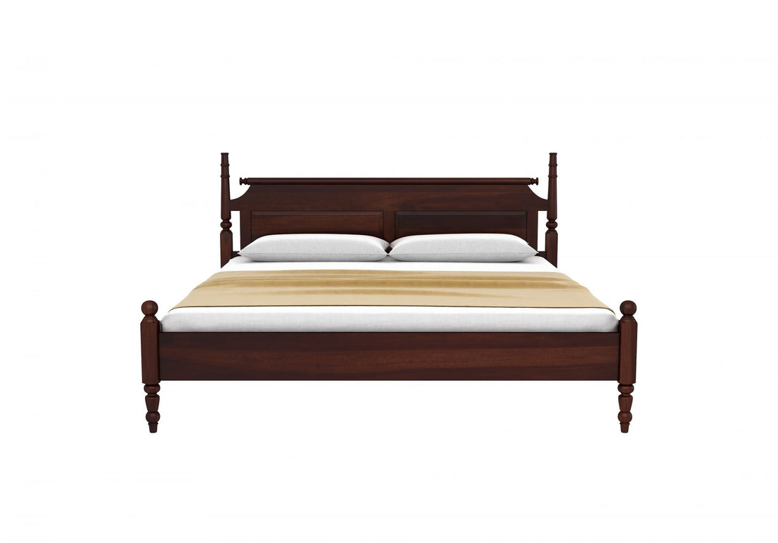 Craft D Art Sheesham Wood King Size Bed Without Storage (Walnut Finish)