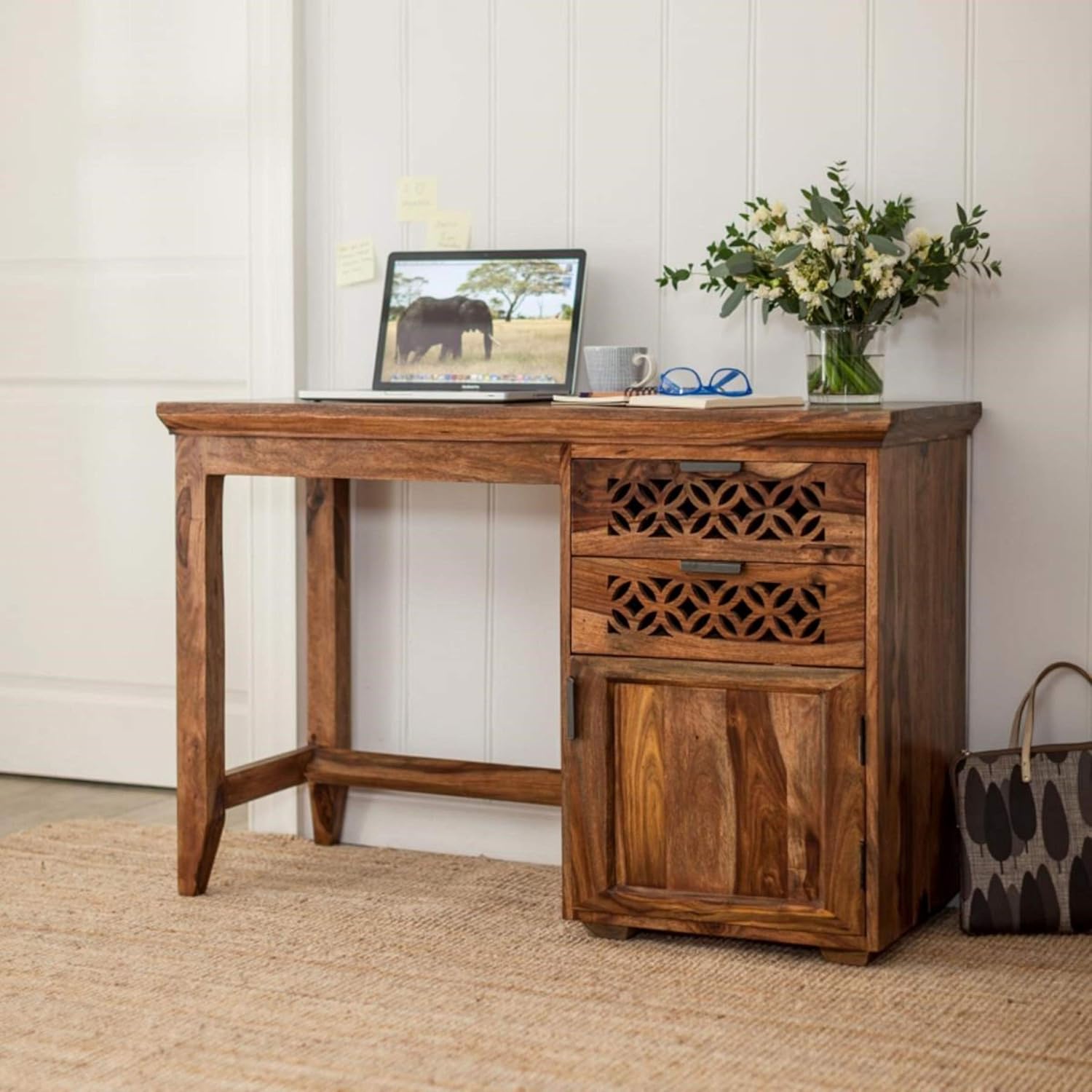 Solid Sheesham Wood Study Table with Chair
