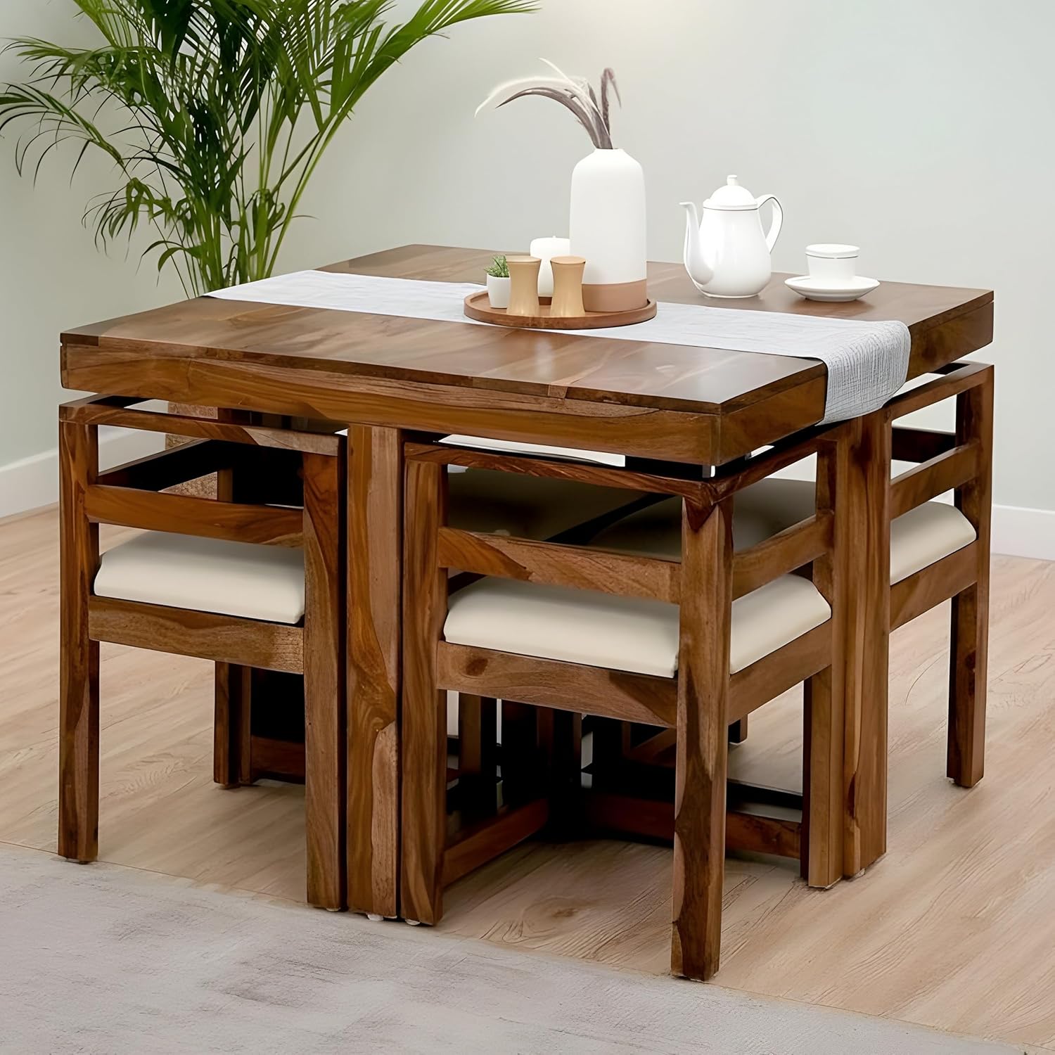 Craft D Art  Sheesham Wood Accent 4 Seater Dining Table Set