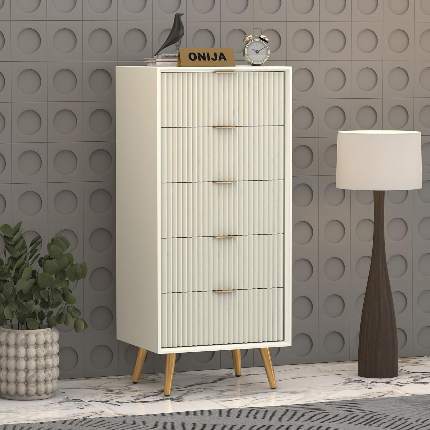 Craft D Art HDMR Premium Wood Chest Of Drawer (White)