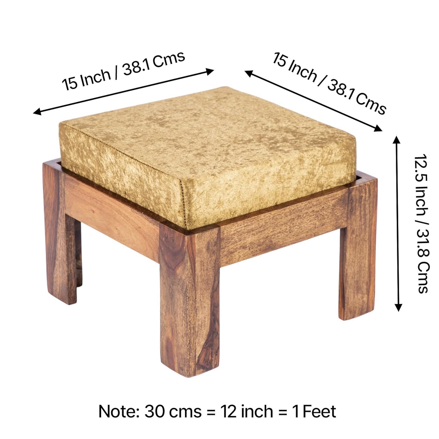 Sheesham Wood 4 Seater Coffee Table Set In Teak Finish