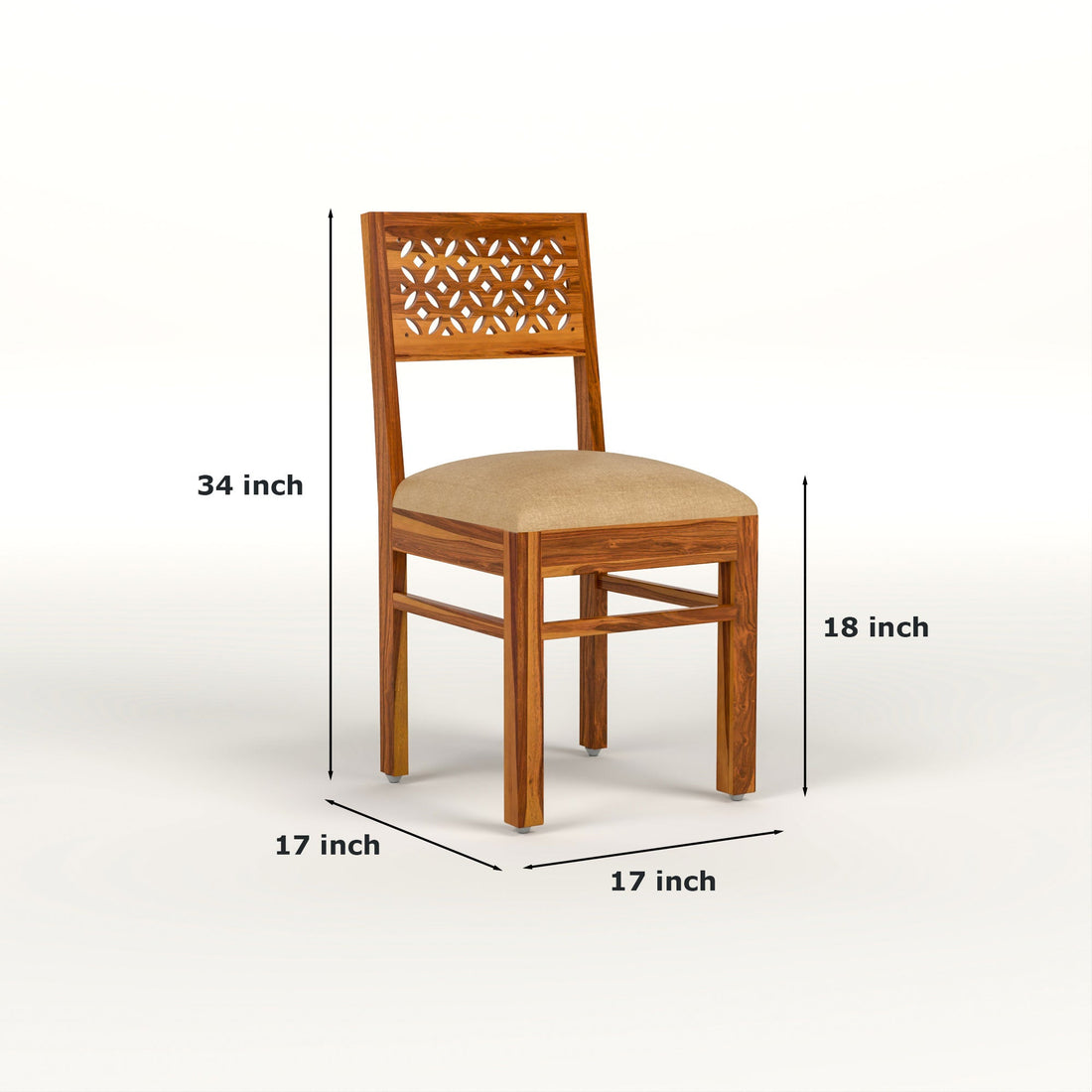 Thravis Sheesham Wood Dining Set 2 Seater (Honey Finish)
