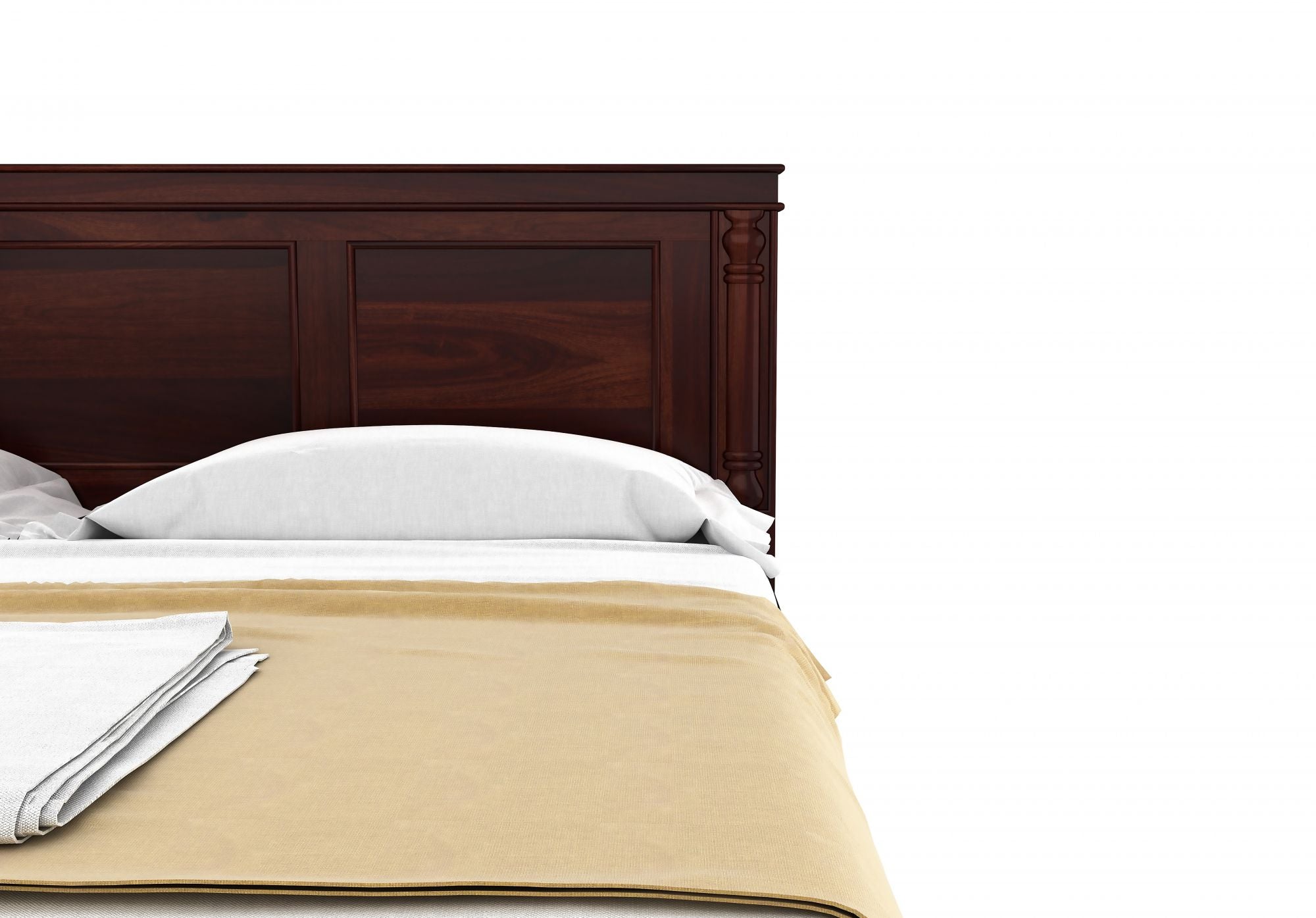 Craft D Art Sheesham Wood Queen Size Bed Without Storage (Walnut Finish)