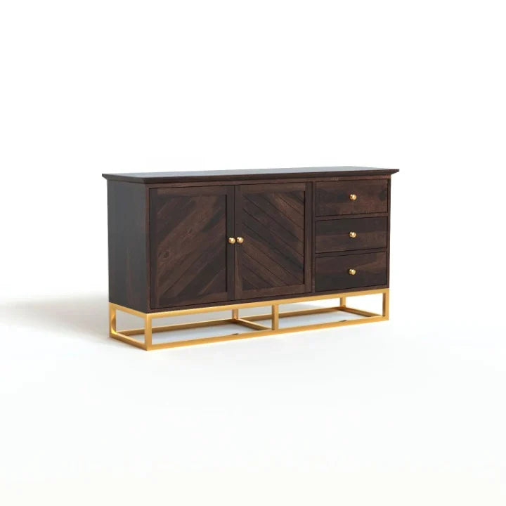 Ulventhor Sheesham Wood Cabinet and Sideboard (Honey Finish)