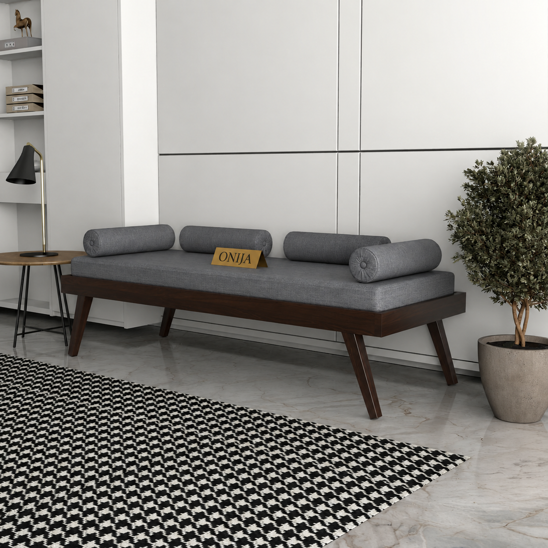 Craft D Art Solid Wood Sofa 3 Seater Sofa Diwan Bed (Without Mattress)